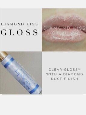 LipSense Diamond Kiss Gloss – Clear Shimmer Lip Gloss w/ Diamond Dust Finish